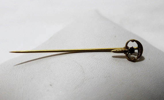 Beautiful Edwardian George L. Paine Gold Stick Pi… - image 2