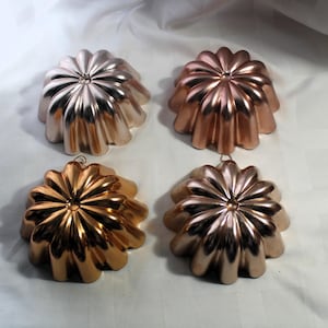 Set of 4 Vintage Jello Molds, Wall Hangings, Kitchen Decor, Different Colors