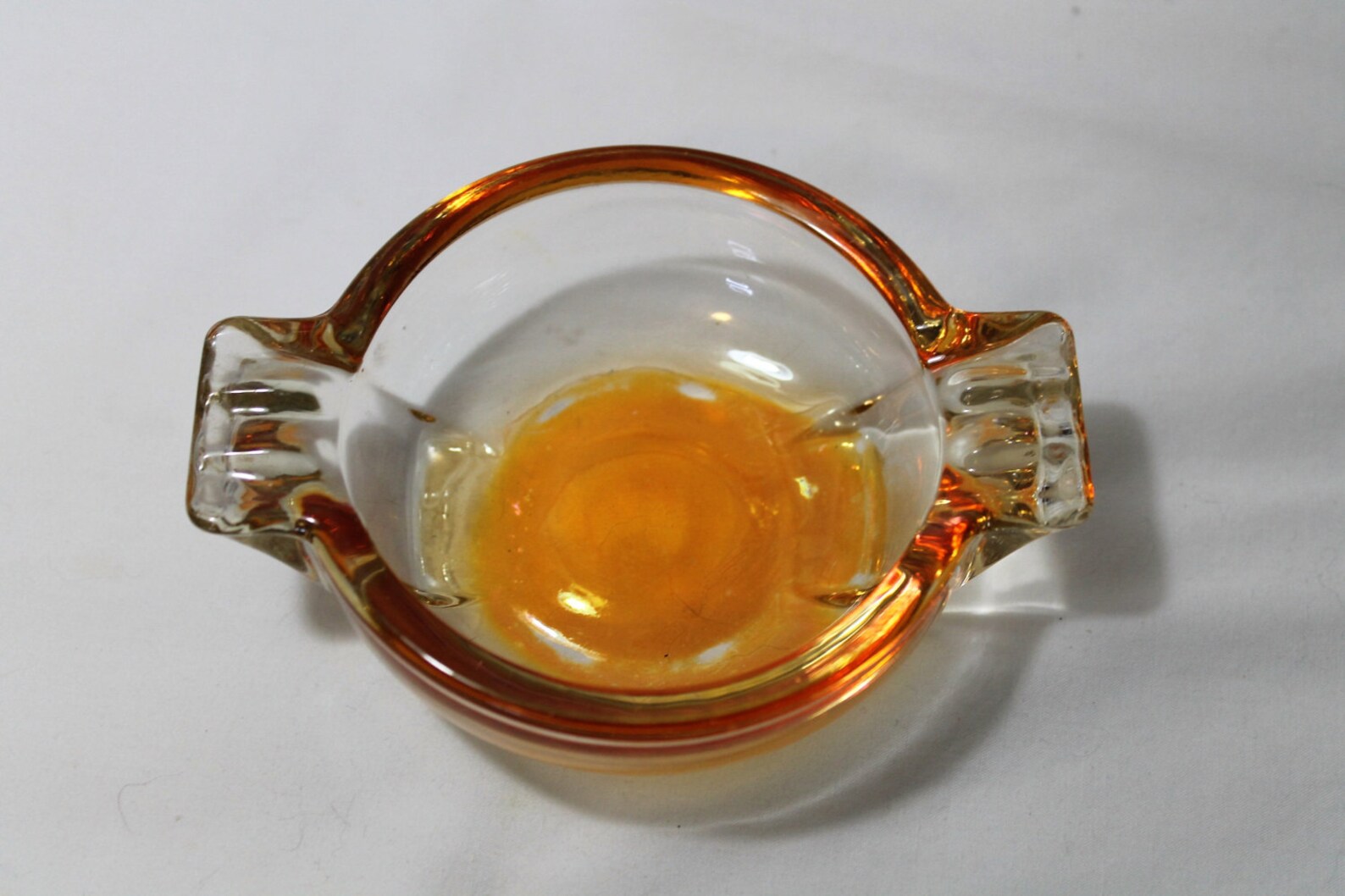 Vintage Peach Glass Ashtray Etsy