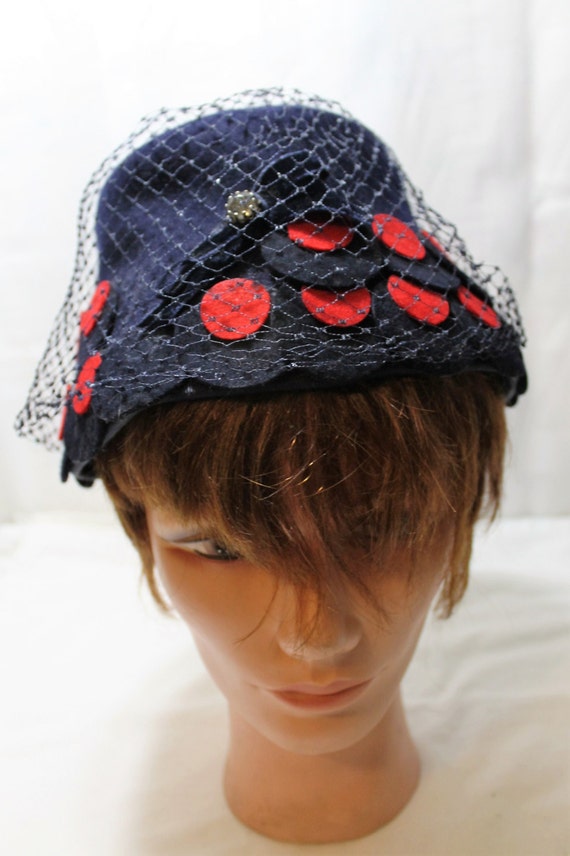 Vintage Navy Blue Pyr-Lane Wool Felt Bucket Hat, R