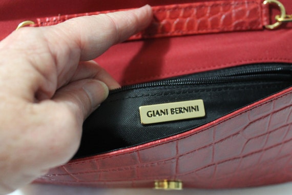 Vintage GIANI BERNINI Red Leather Date Night Clutch o… - Gem