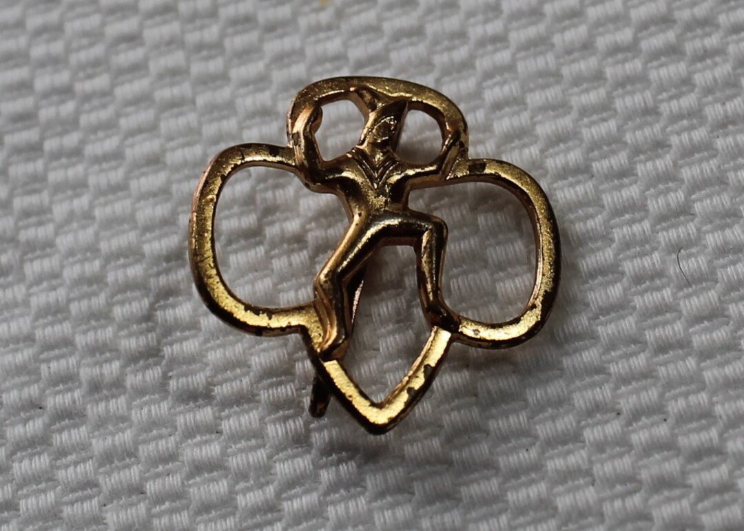 Vintage Brownie Girl Scout Trefoil Pin Brooch, 1960s Etsy