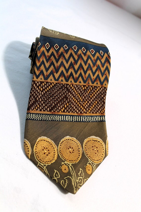 Vintage UNICEF Silk Necktie, 3.75 X 58 Inch, Oliv… - image 6