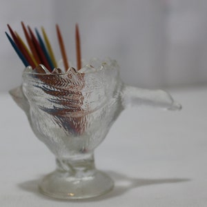 Vintage Glass Goose Toothpick Holder
