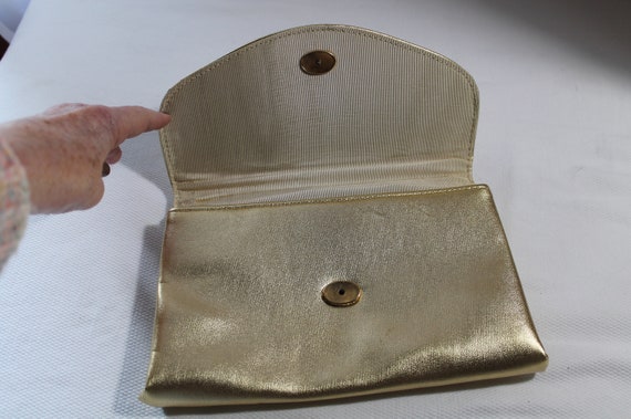 1980s AVON "Polished Gold" Evening Bag, Vegan Clu… - image 4