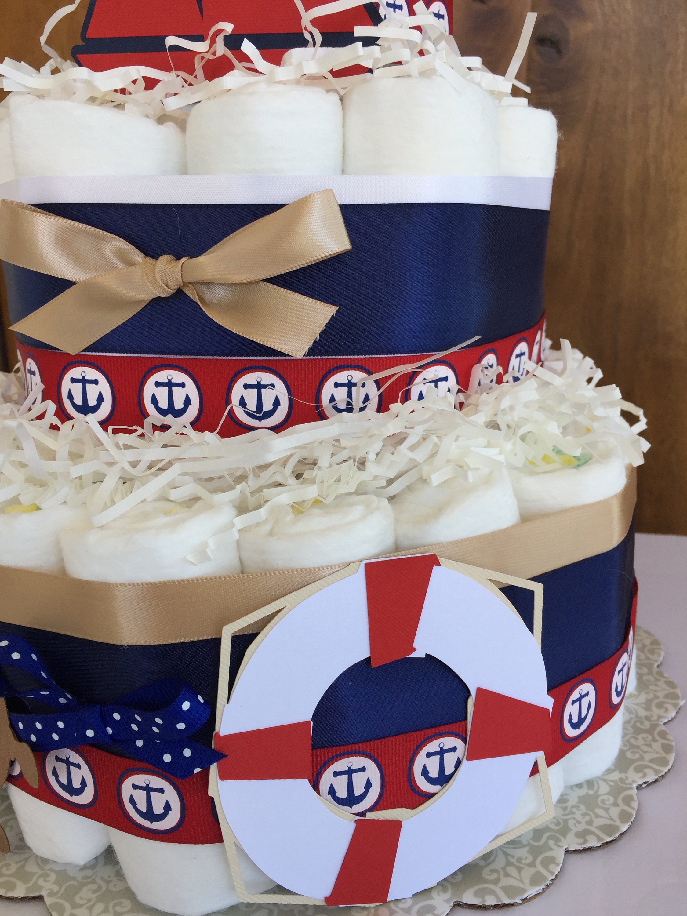 nautical theme diaper cake