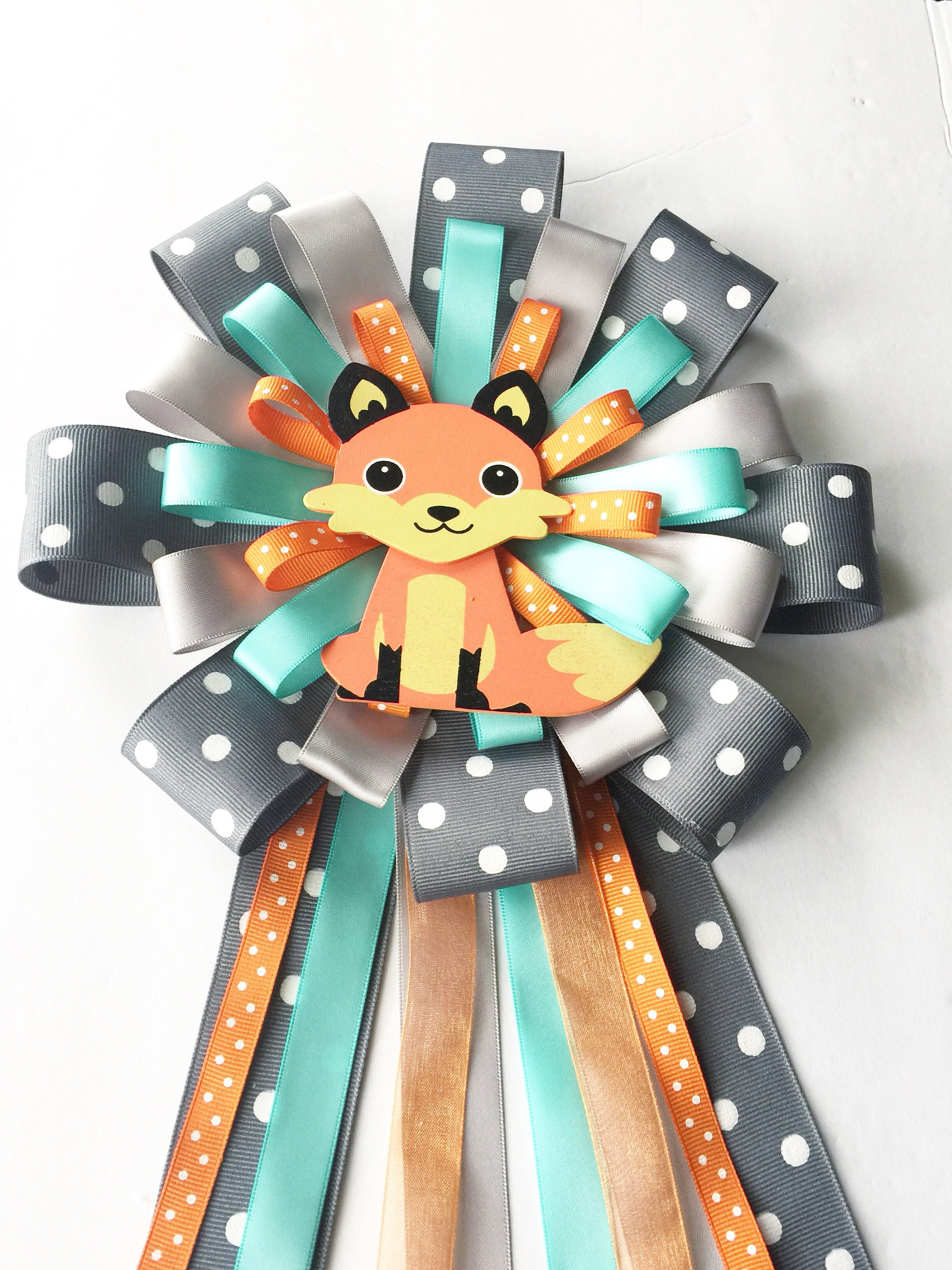 Deluxe Woodland Baby Shower Corsage Boy Mom To Be Pin Fox Baby