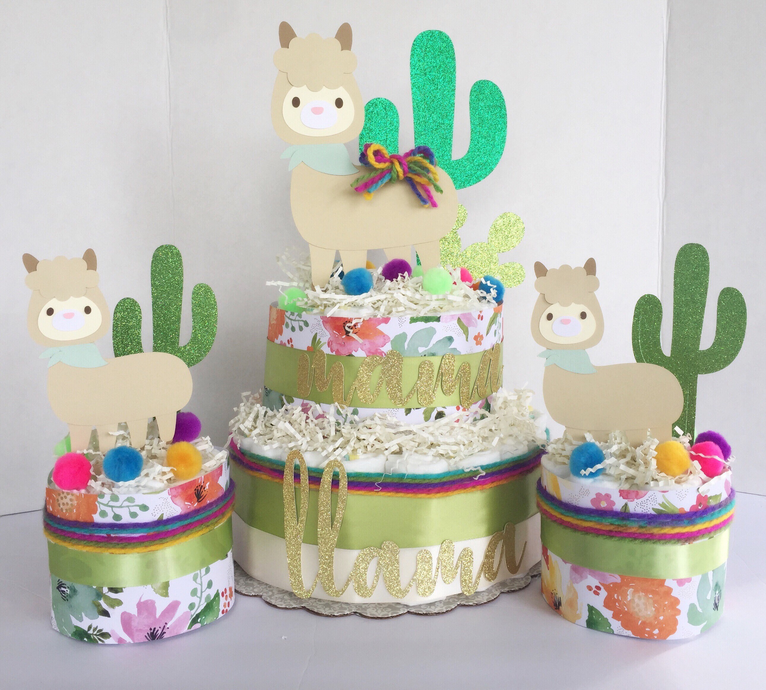 7pcs Llama Cactus Centerpieces Party Supplies