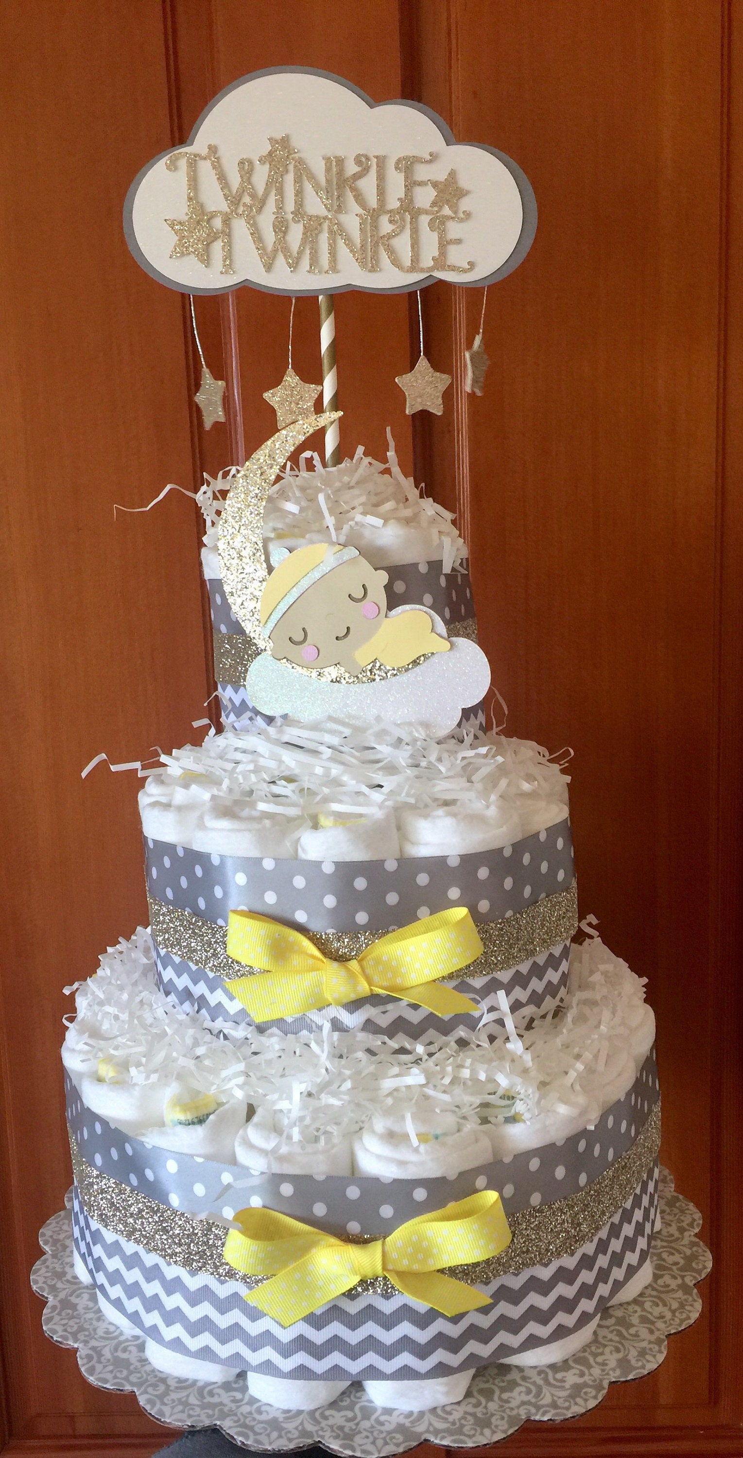 Twinkle Twinkle Little Star Diaper Cake Moon Star Baby Boy Shower