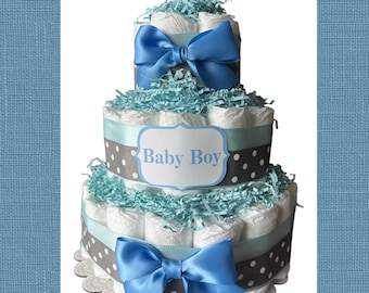 Boy Diaper Cake, Baby Shower Centerpiece, Diaper Cakes gifts