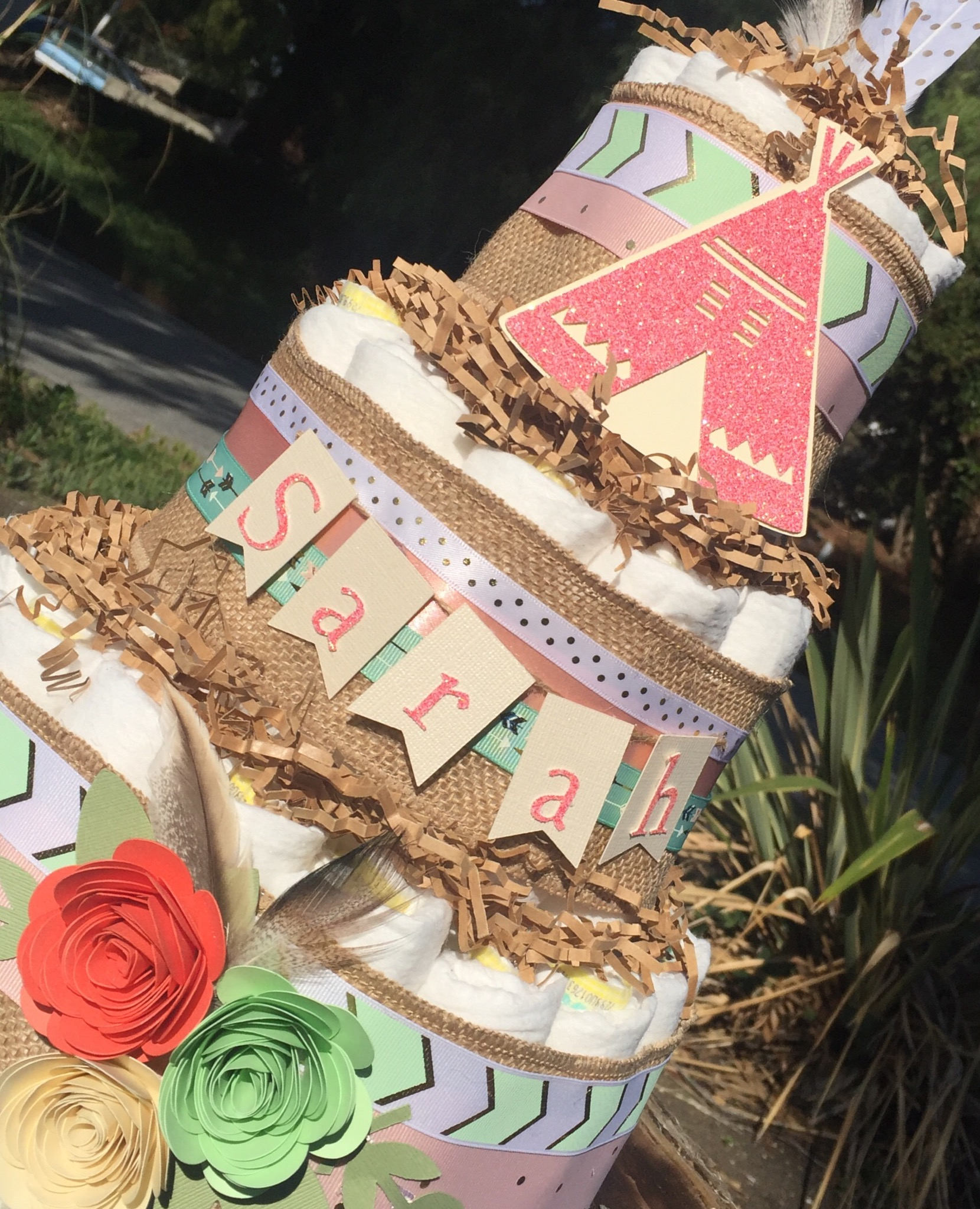 boho diaper cake ideas