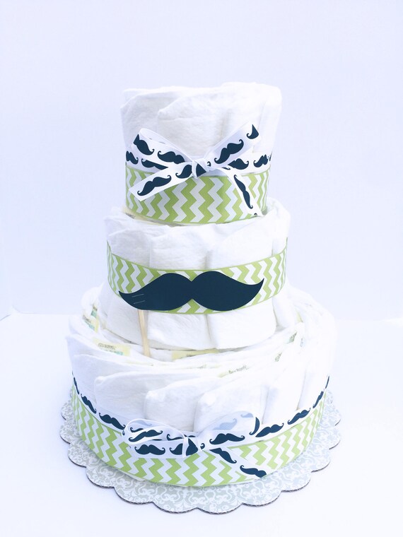 Mustache Diaper Cake Mustache Baby Shower Decorations Etsy