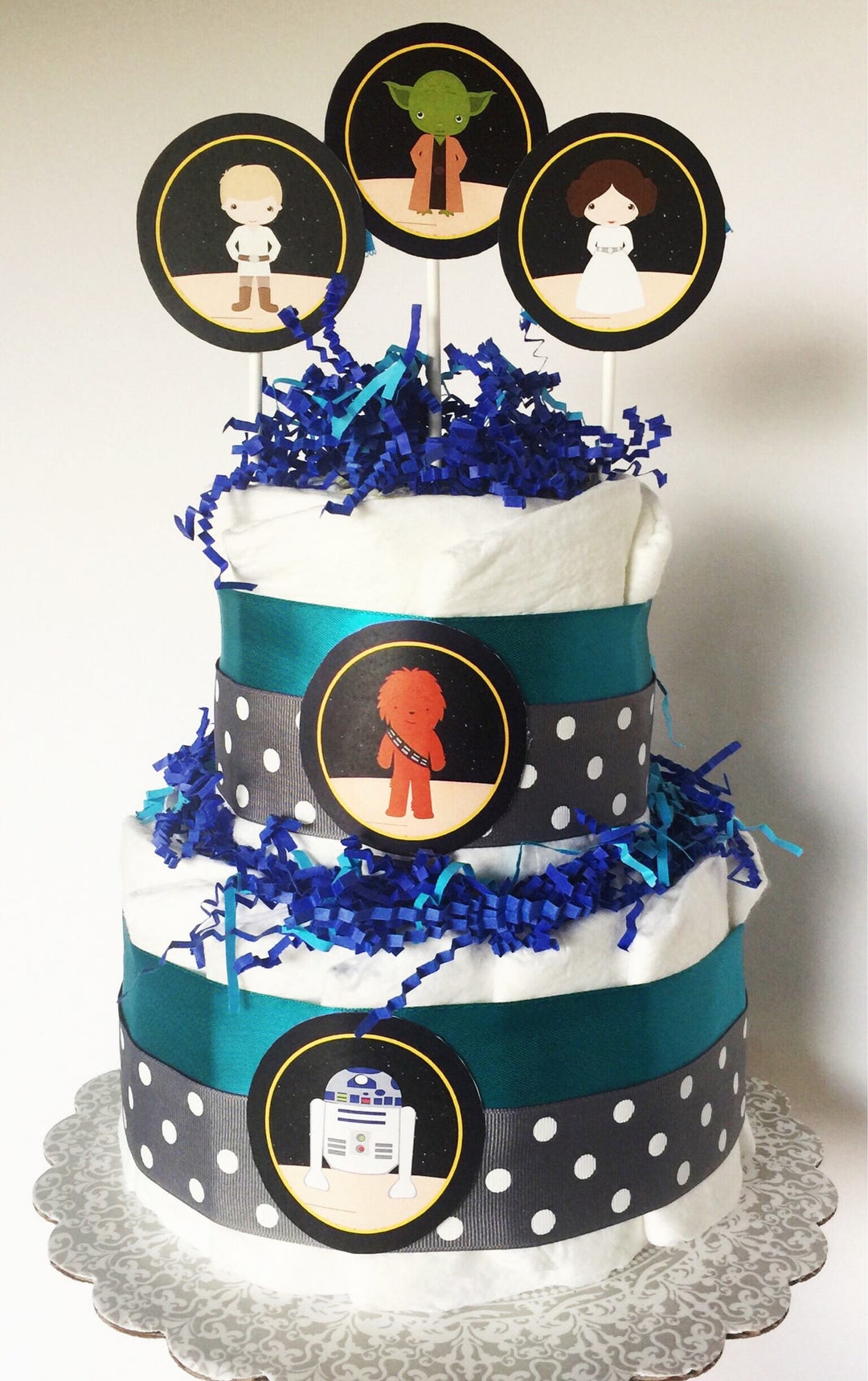 Star Wars Inspred Diaper Cake Star Wars Inspired Baby Shower Etsy