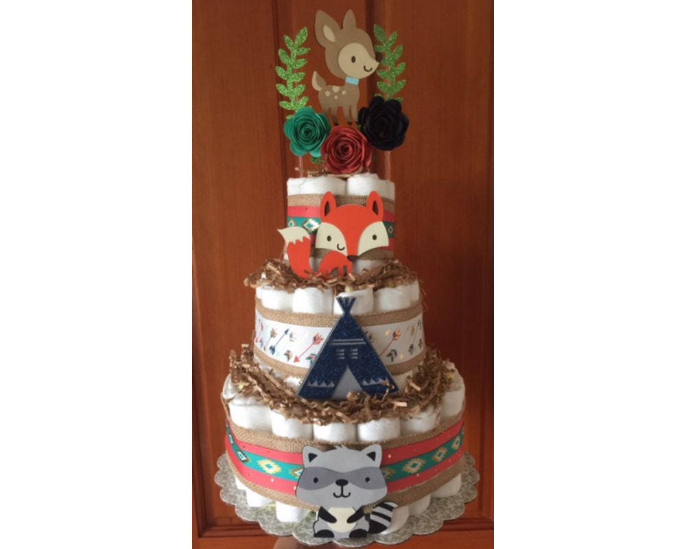 Woodland Baby Shower Diaper Cake Tribal Aztec Baby Shower