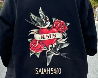 Valentines sweatshirt, tattoo heart Jesus hoodie, Sweatshirt,love, inspiration Bible verse, Christian gift Christian girl, Christian art