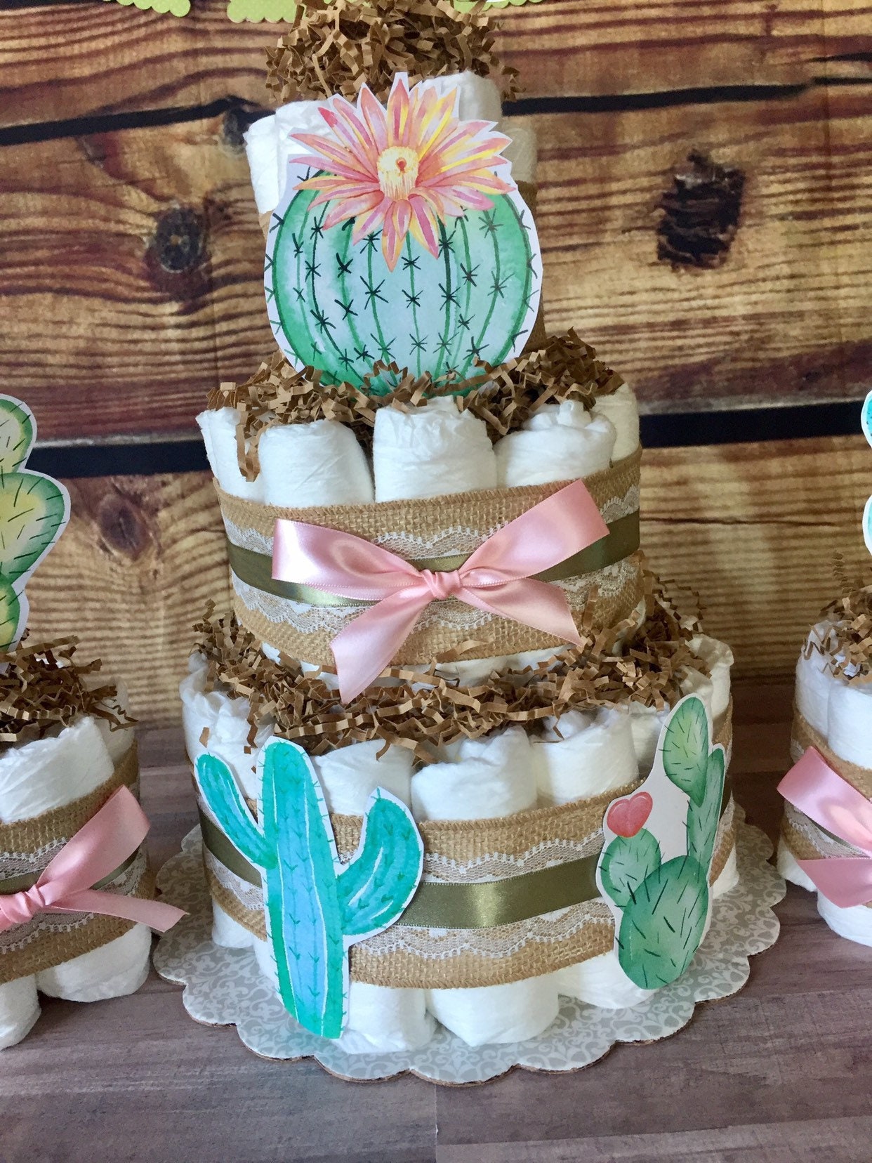 cactus diaper cake