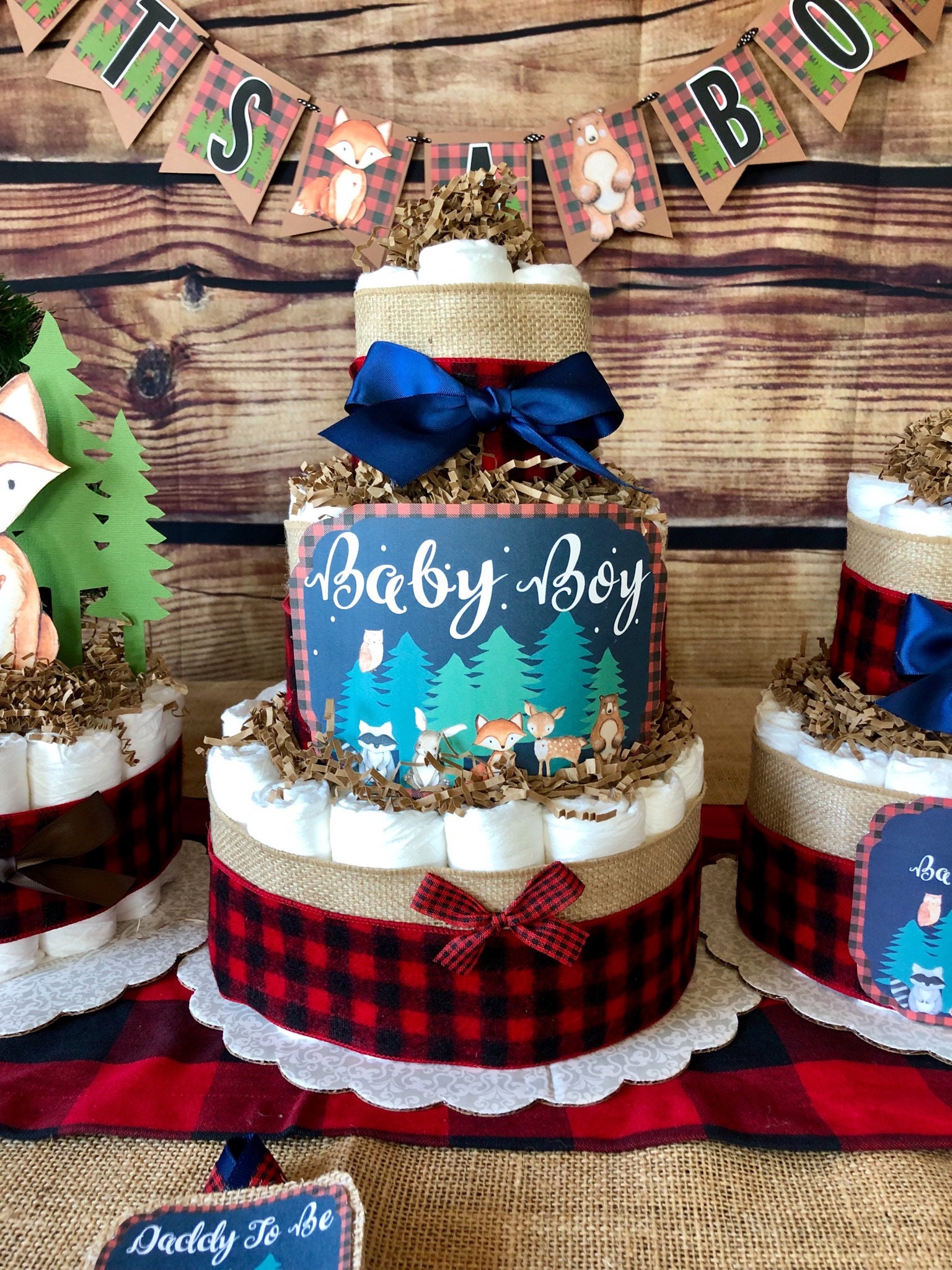 lumberjack diaper cake