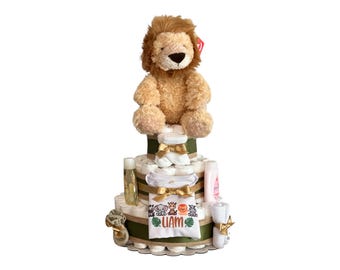 Safari Lion Diaper Cake, Safari Baby Shower