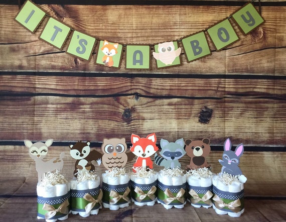 Woodland Table Decorations Woodland Forest Diaper Cakes Etsy