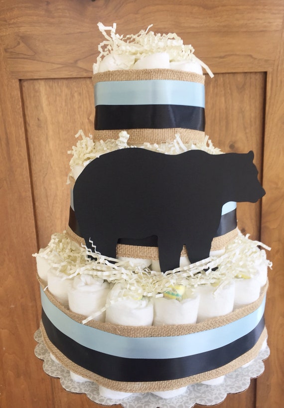 buffalo plaid diaper cake
