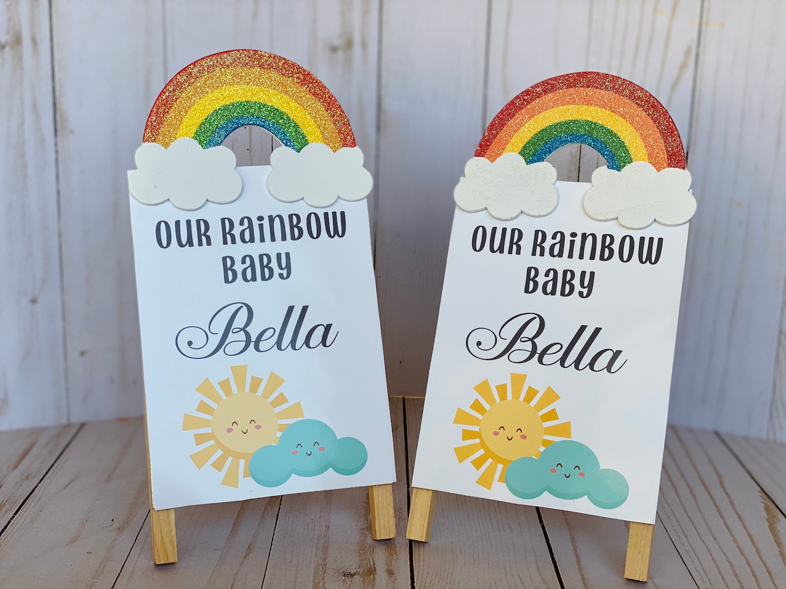 2 Rainbow Baby Shower Signs Handmade Baby Shower Etsy Canada