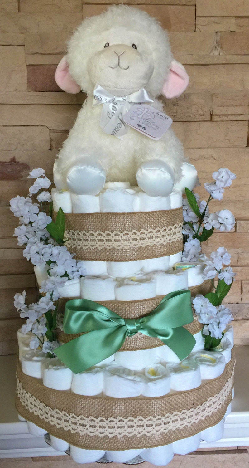 burlap diaper cake