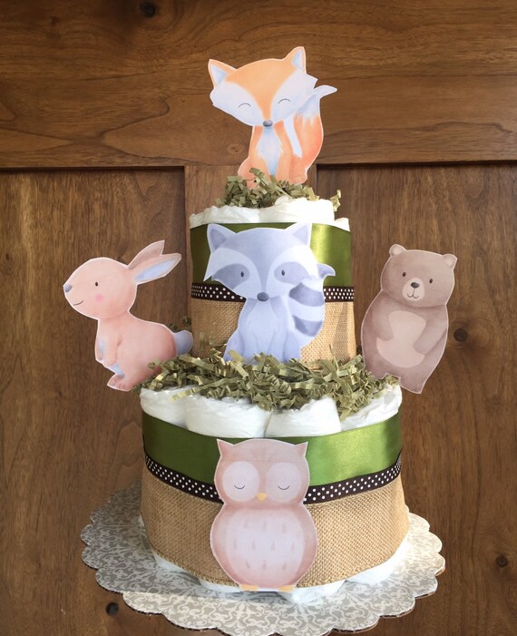Forest Friends Diaper Cake Woodland Themed Baby Shower