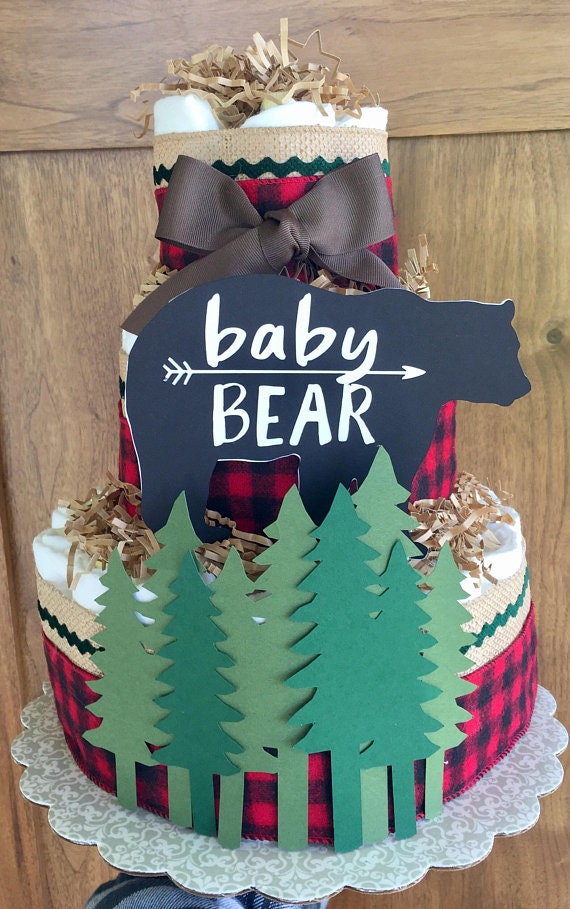 Lumberjack Toppers Diaper Cake Diy Diaper Cake Lumberjack Cake