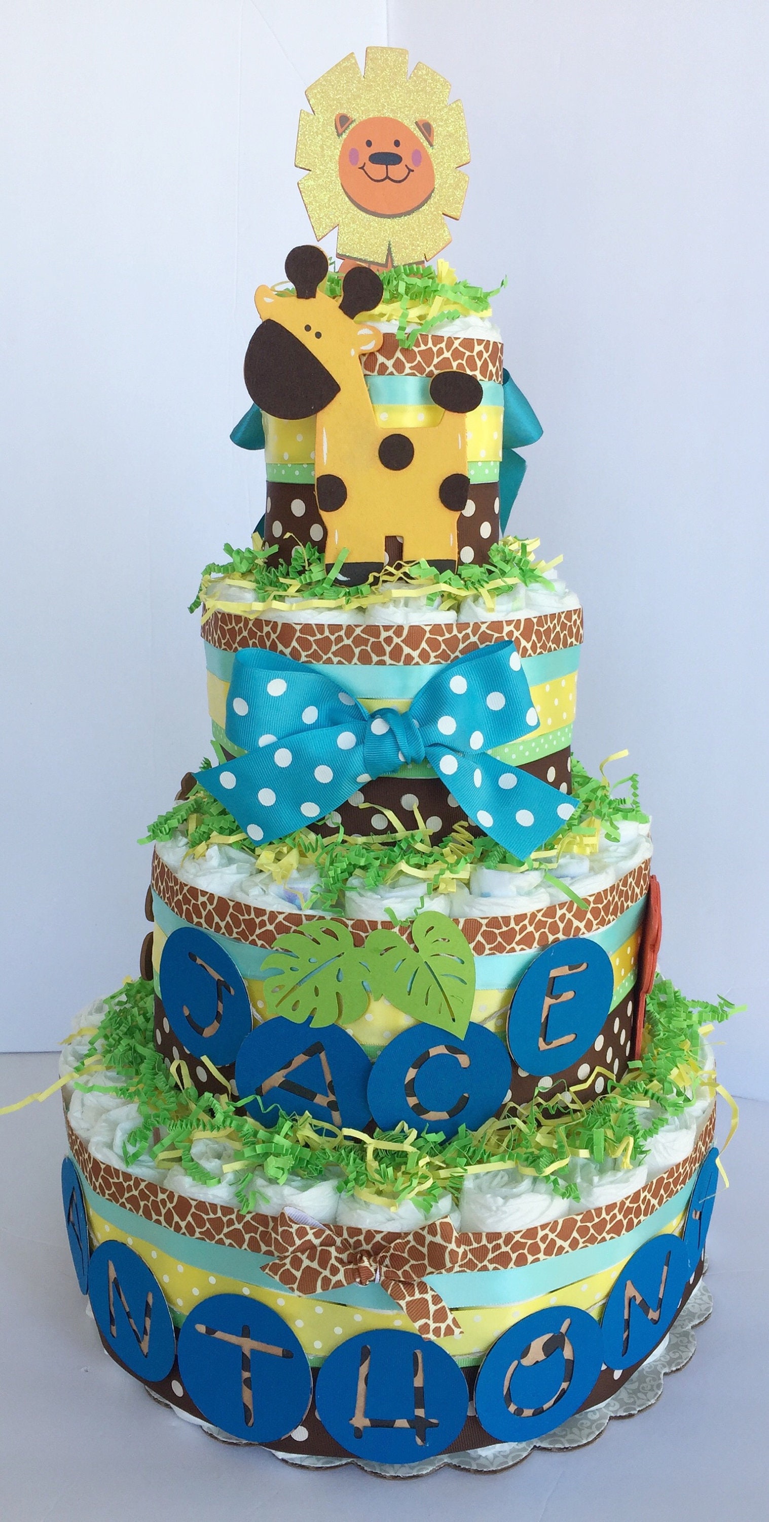 big safari diaper cake