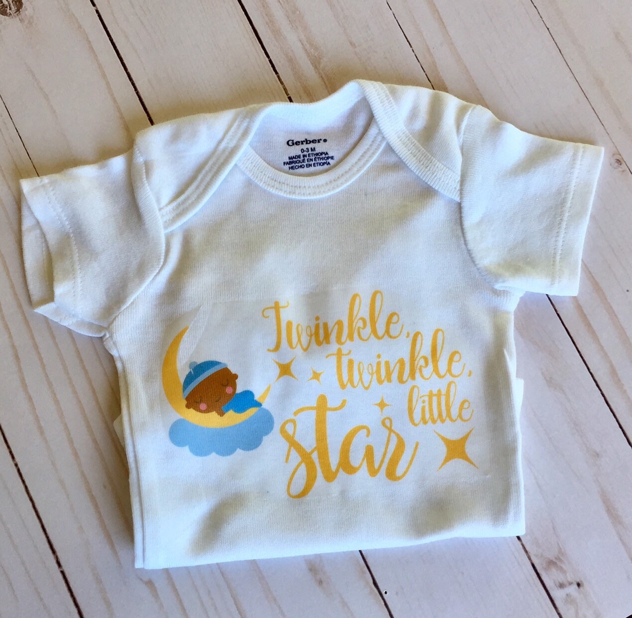 Twinkle Twinkle Little Star Baby Shower Decorations Custom Onesie