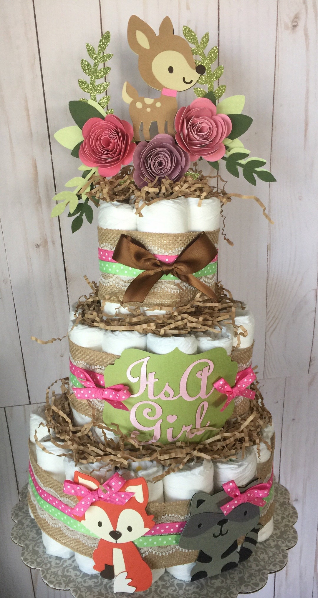 Woodland Baby Shower Diaper Cake Kit Woodland Forest Animals Decor Il 1080xN.1770928860 Dr1z
