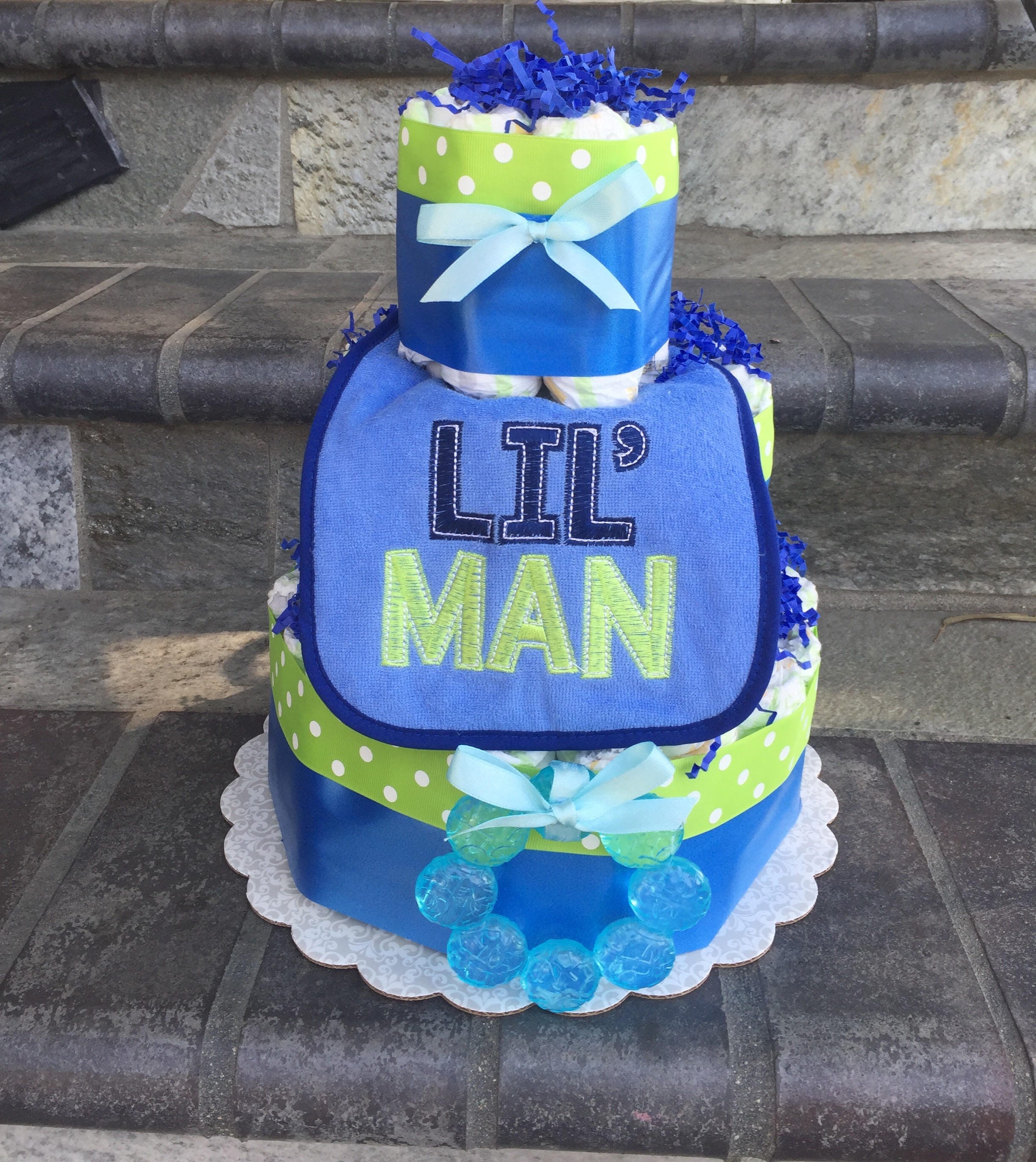 Boy Diaper Cake 3 Layers boy diaper cake diaper cakes for Etsy