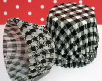 Cupcake Liners Choose Set of 50 or 100 Black Gingham Cupcake Liners