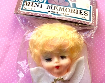 Vintage Angel Doll Head 3" Darice Still in Original package NOS