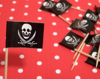 24 Pirate Flag Cupcake Picks