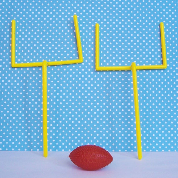 Two Football Goalposts and Football Cake Toppers Goalposts Etsy