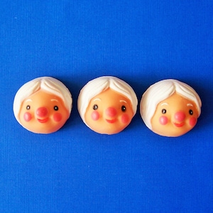 6 Vintage Mini Doll Head Faces Rubber Sewing  Crafts 1 1/4&quot;