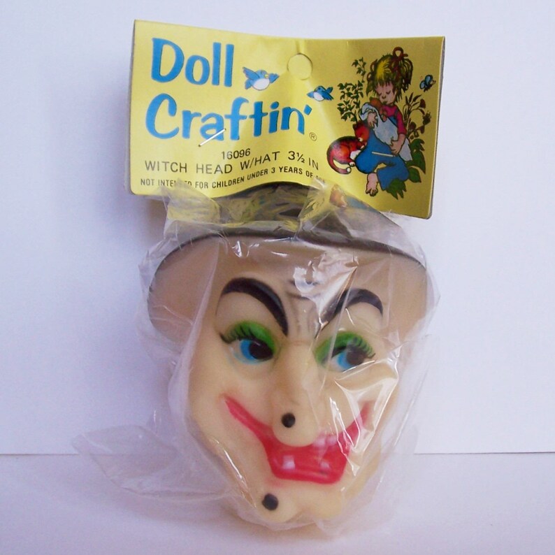 Witch Doll Head ~ 3-1//2 inches tall ~ Fibre-Craft