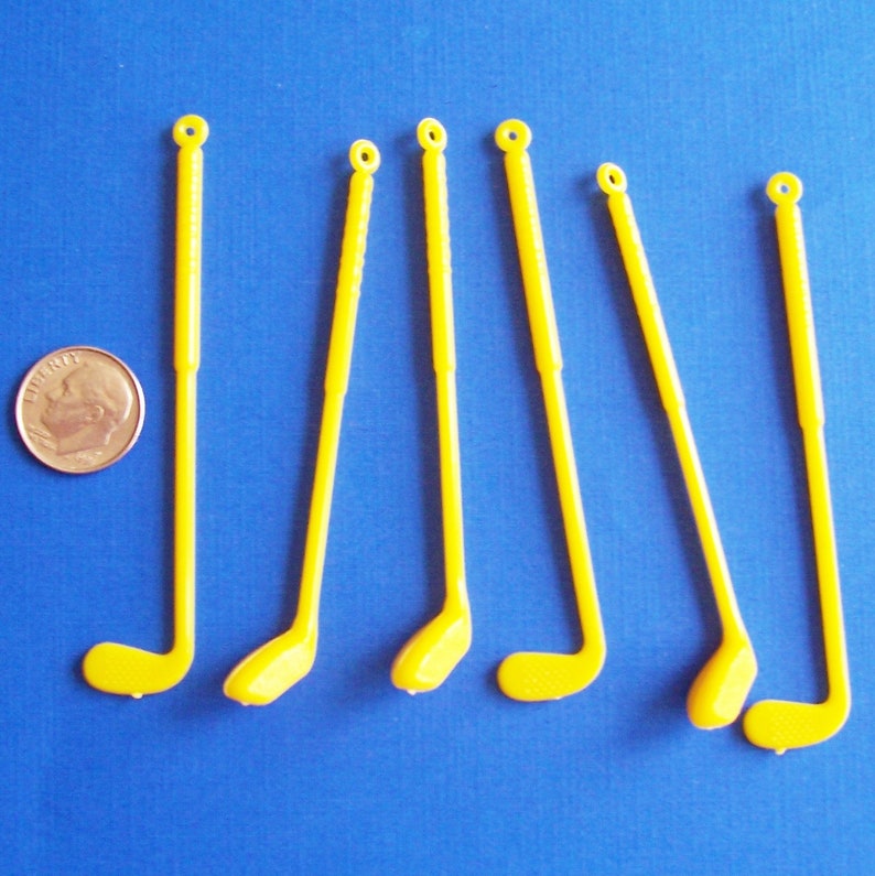 6 Mini Golf Clubs Gumball Charms Choose Yellow or Etsy