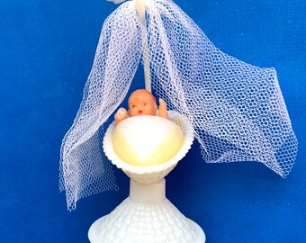 Vintage Baby in Bassinet Miniature