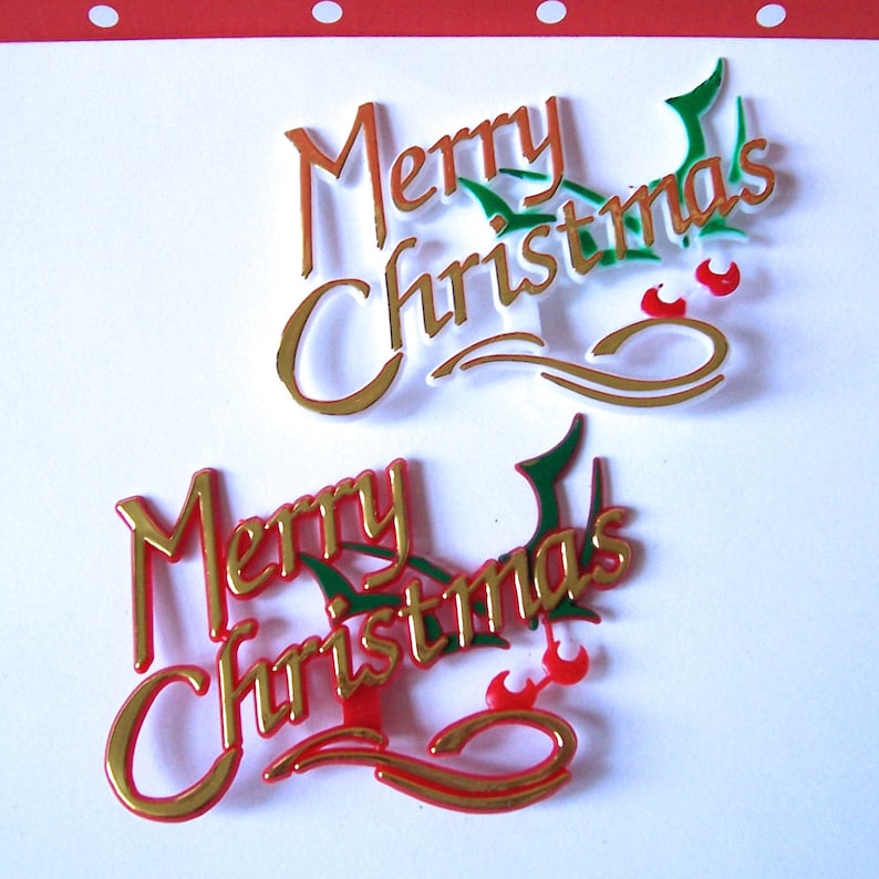 2 Merry Christmas Cake Cupcake Plaques