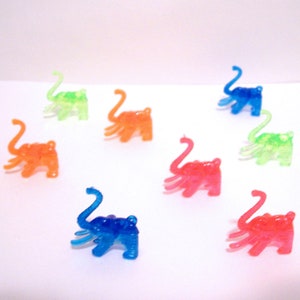 12 Colorful Plastic Elephant Charms image 4