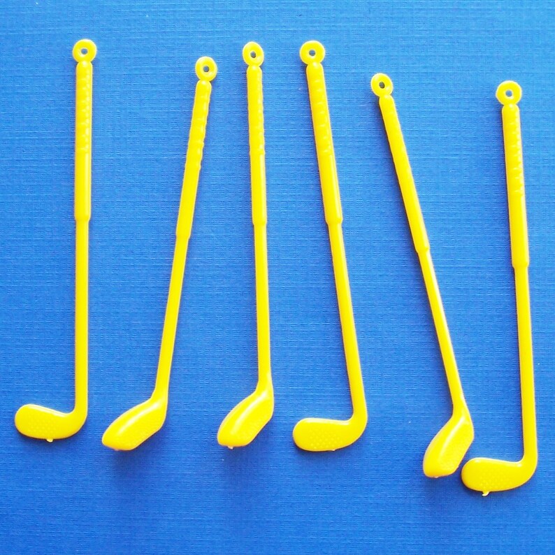 6 Mini Golf Clubs Gumball Charms Choose Yellow or Etsy