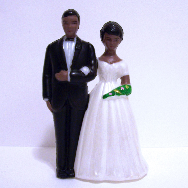 Modern Vintage Dark Bride w Lace Dress and Groom Cake Topper DIY