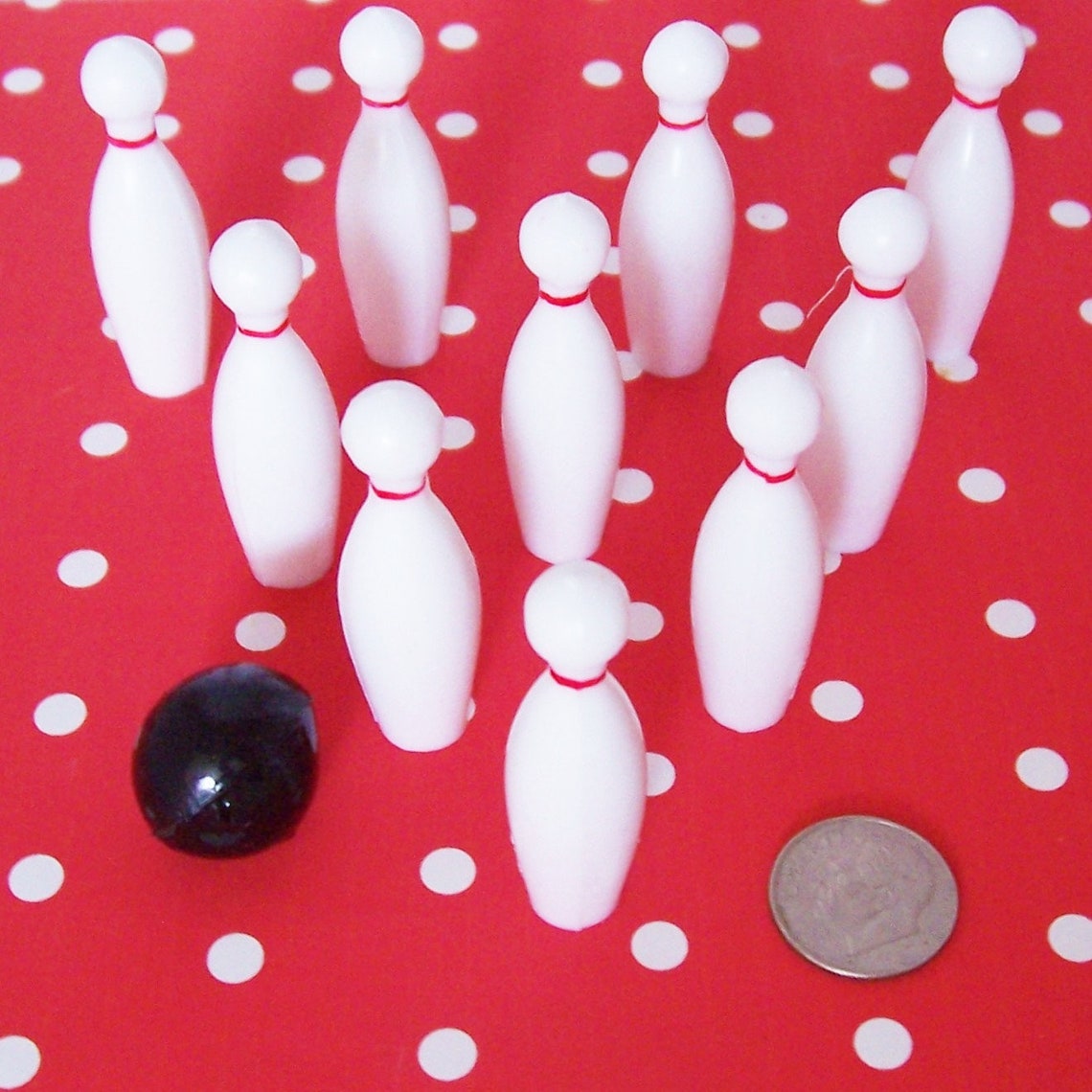 Miniature Bowling Set Pins Are 1 3/4 High Etsy