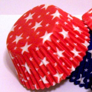 Red Star Cupcake Liners- Choose Set of 50 or 100