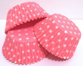 Light Pink with White Polka Dots Cupcake Liners- Choose Set of 50 or 100