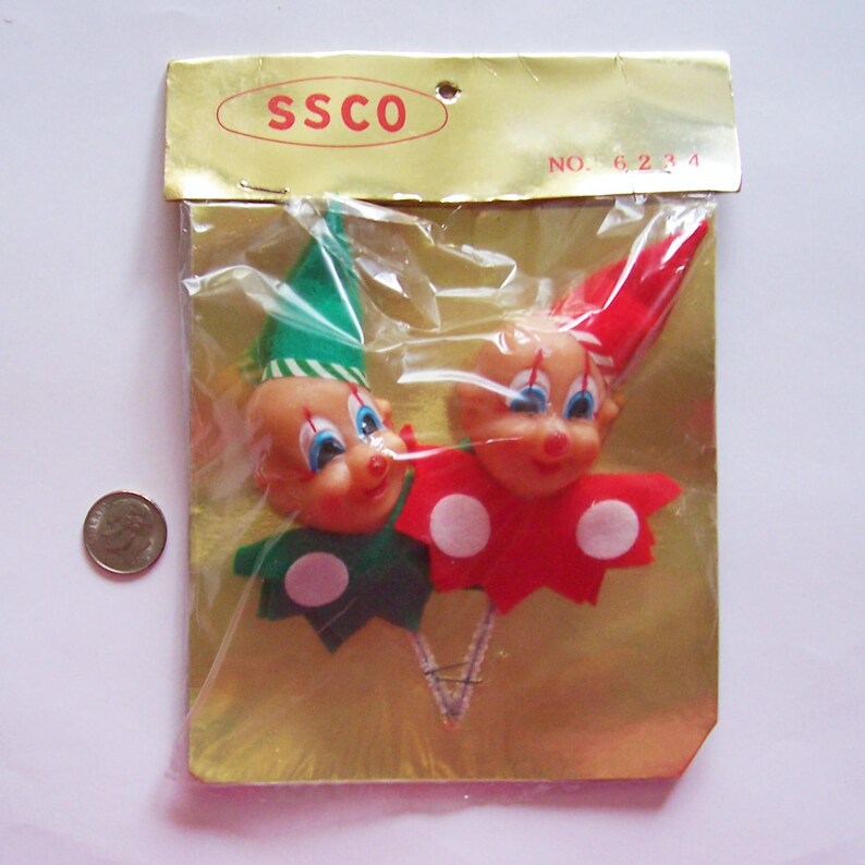 Two SSCO Elves on Pipe Cleaners in Original Package 3 Etsy