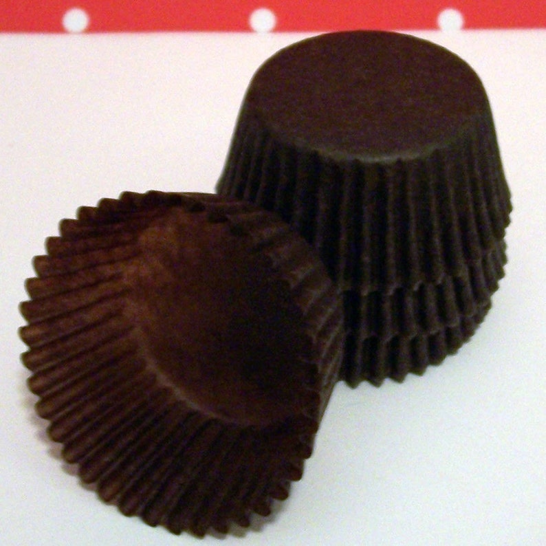 Mini Brown Baking Cups Candy Liners Choose Set of 50 or 100 image 2