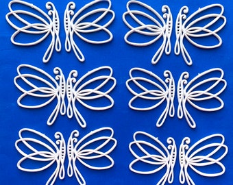 6 Sets Vintage Wilton Butterfly Plaques Cake Toppers 2.5” wide